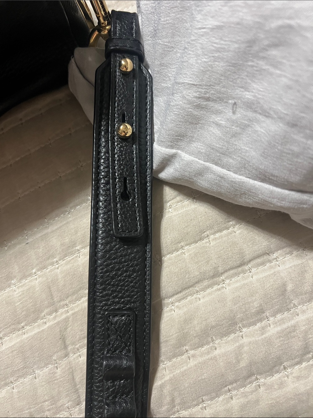 Marc Jacobs Black Leather Crossbody with Gold Double J Hardware Soft Pebble - Picture 7 of 8
